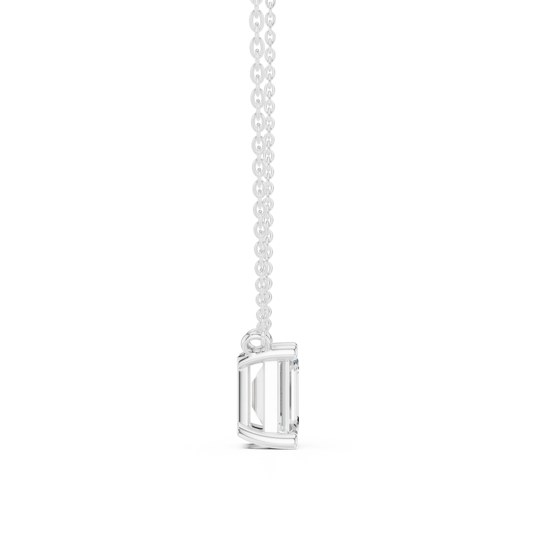 Emerald Elegance Solitaire Diamond Pendant