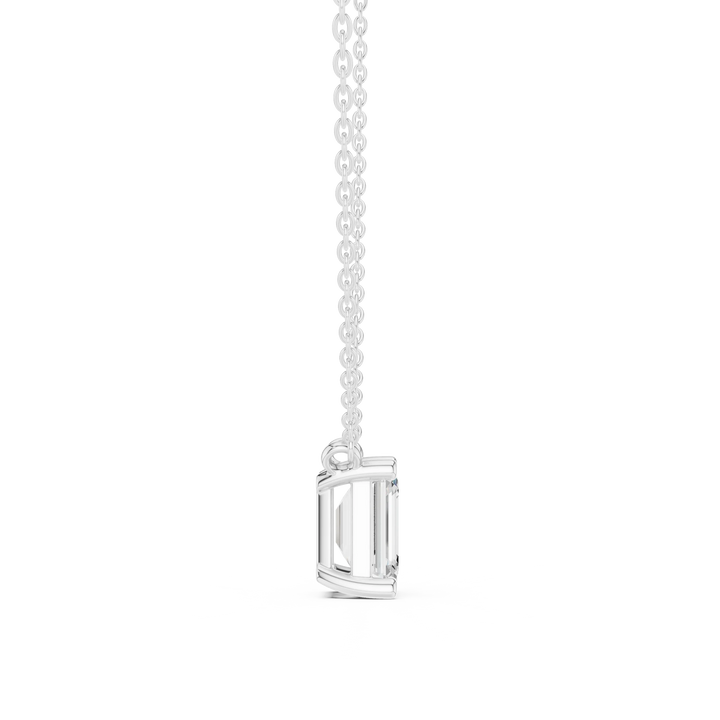 Emerald Elegance Solitaire Diamond Pendant