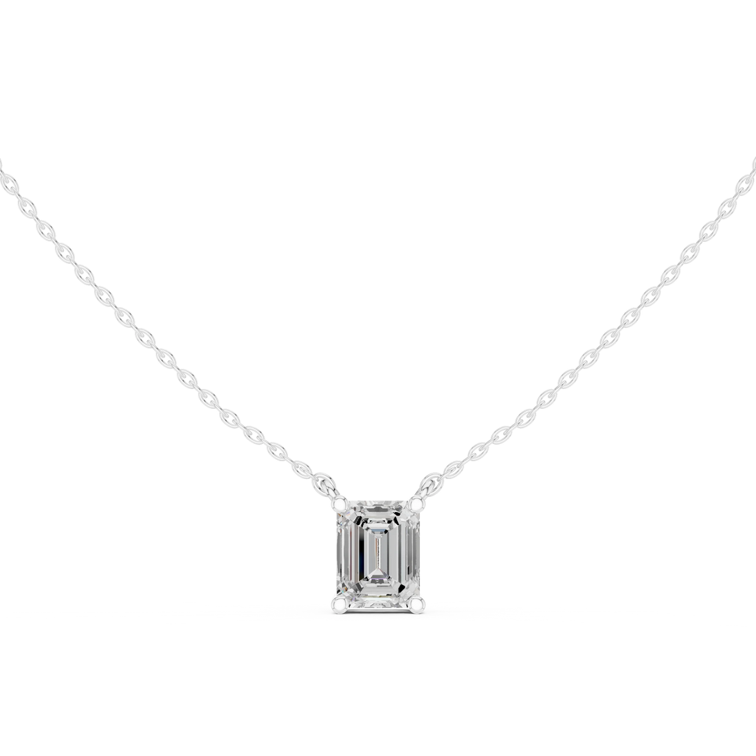 Emerald Elegance Solitaire Diamond Pendant