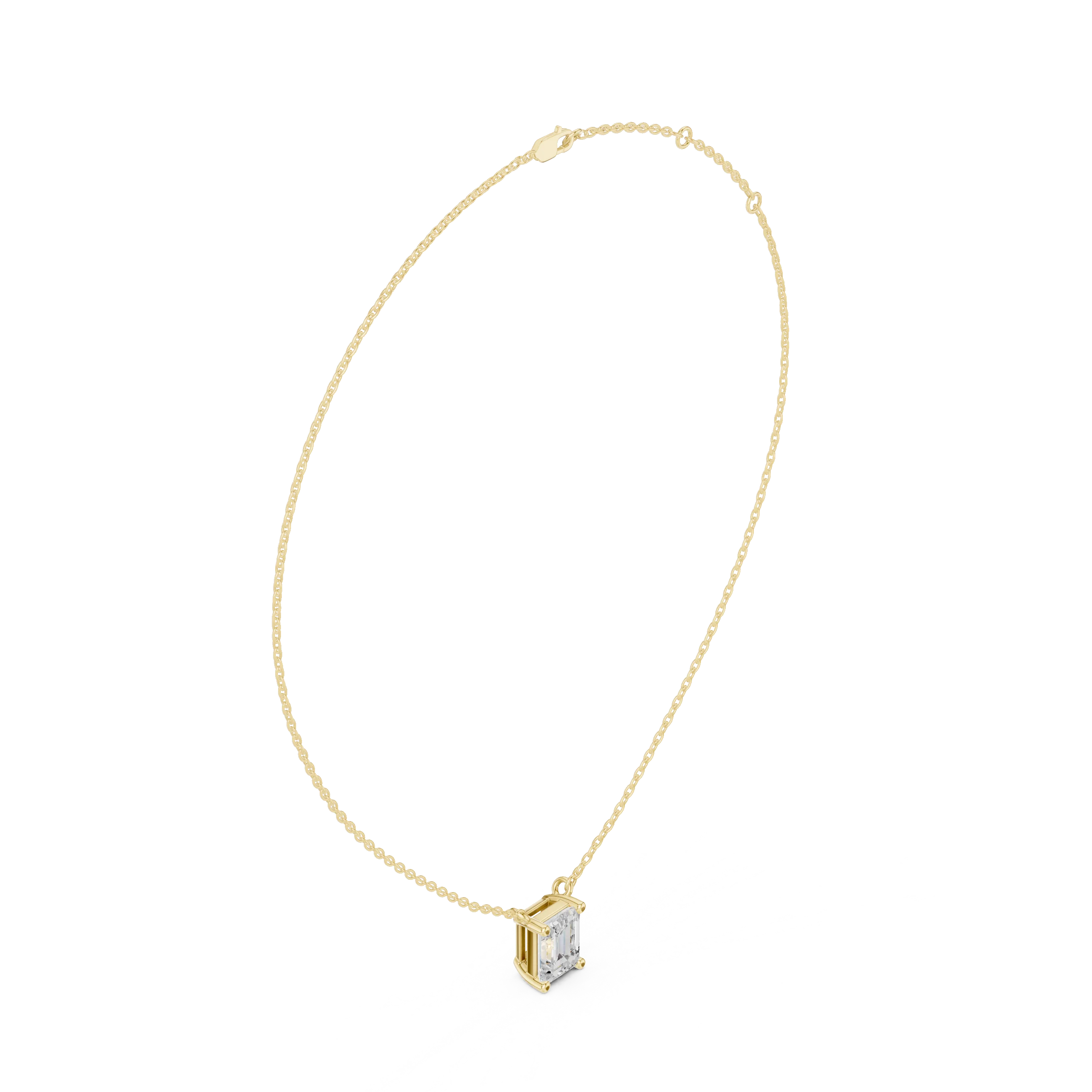 Emerald Elegance Solitaire Diamond Pendant