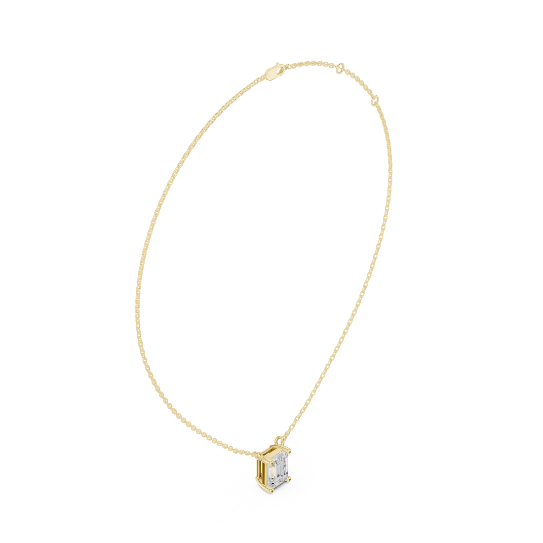 Emerald Elegance Solitaire Diamond Pendant