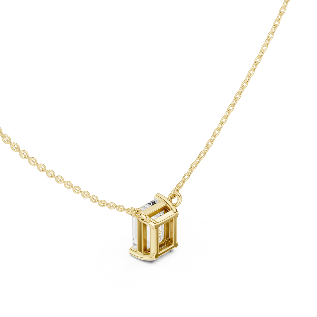 Emerald Elegance Solitaire Diamond Pendant