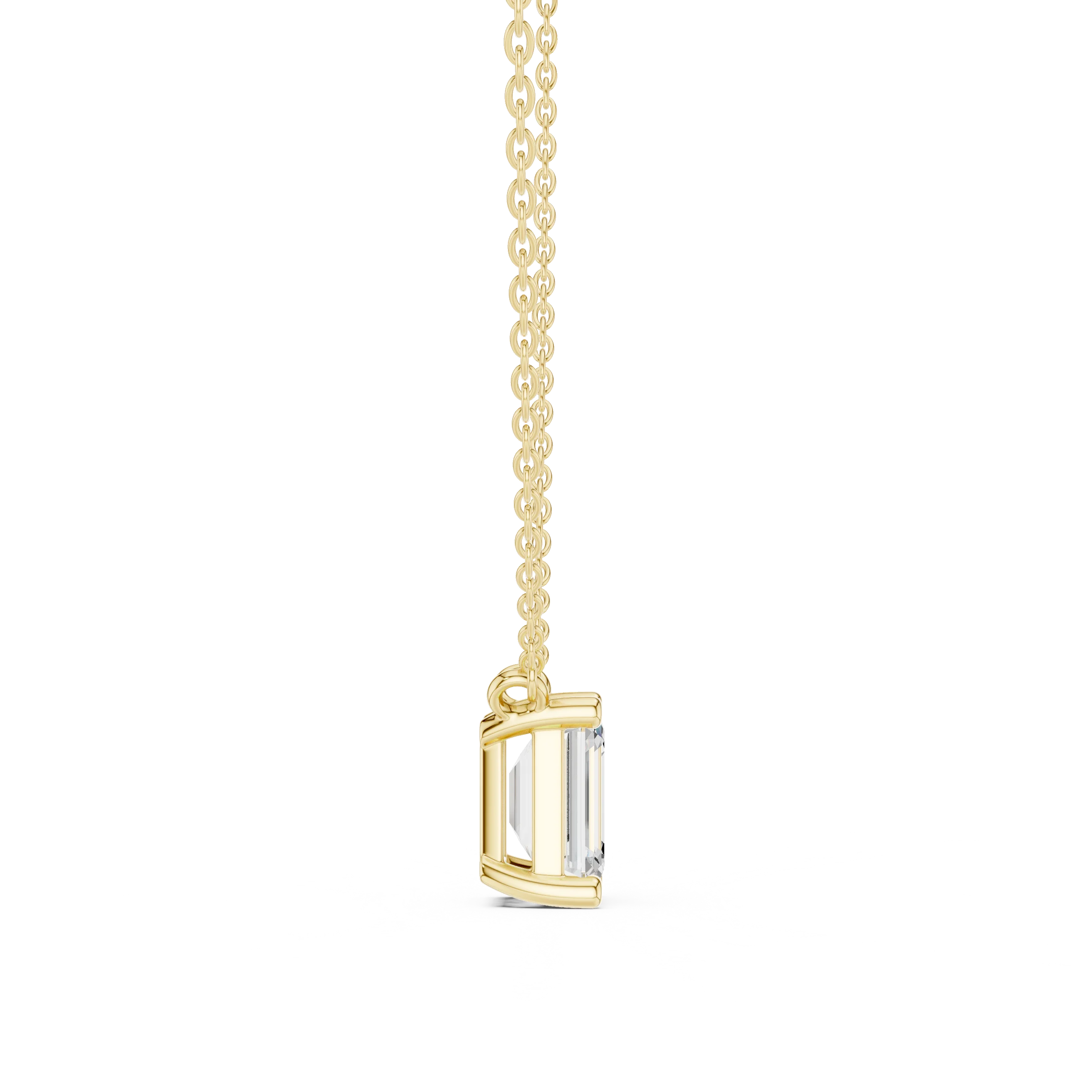 Emerald Elegance Solitaire Diamond Pendant