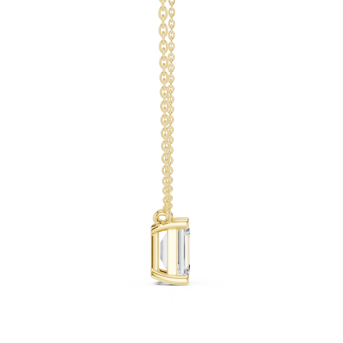 Emerald Elegance Solitaire Diamond Pendant