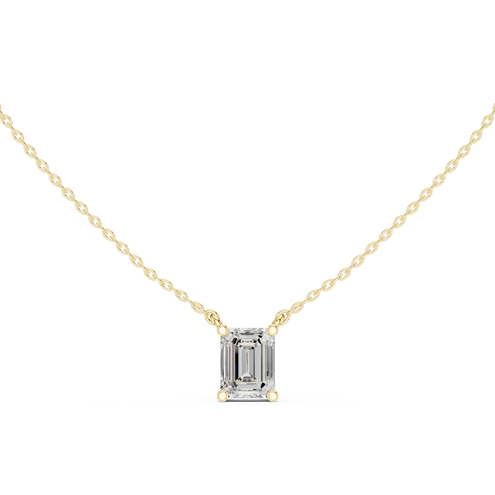 Emerald Elegance Solitaire Diamond Pendant