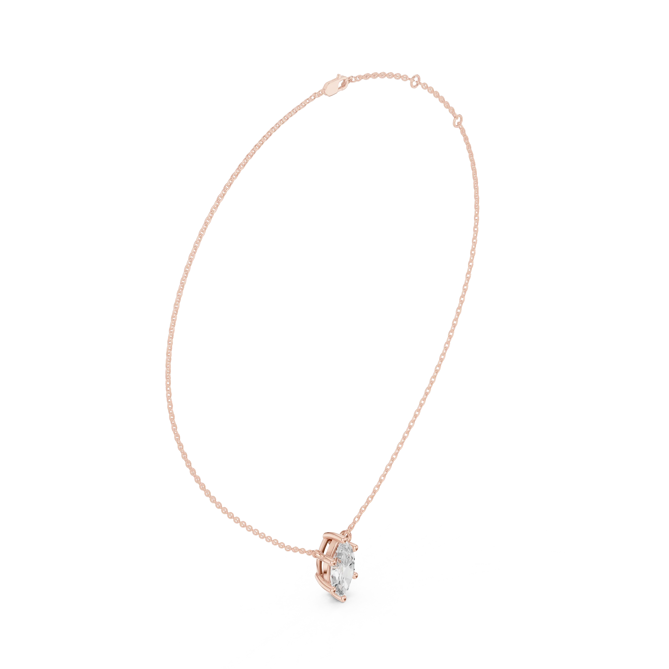 Marquise Grace Solitaire Diamond Pendant