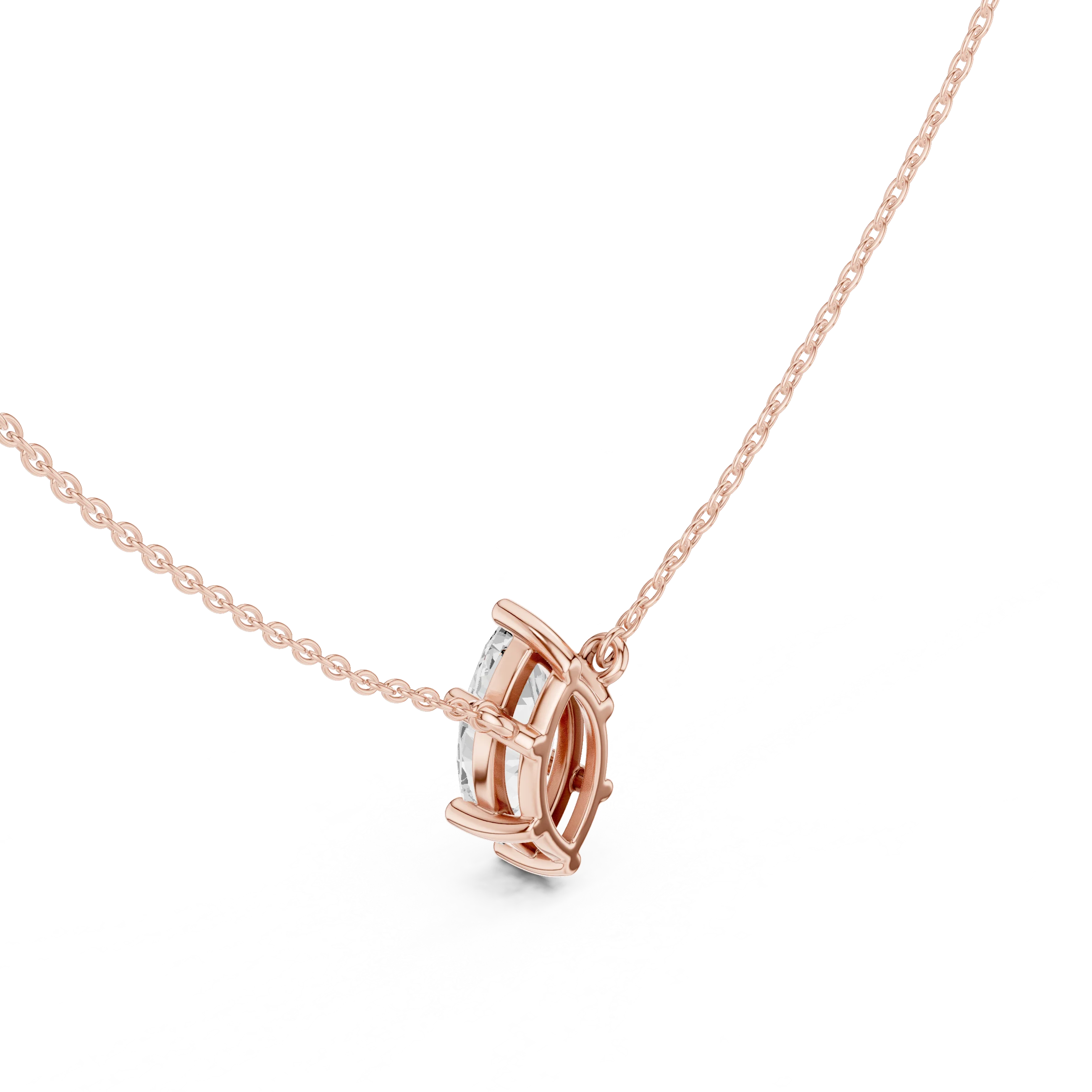 Marquise Grace Solitaire Diamond Pendant