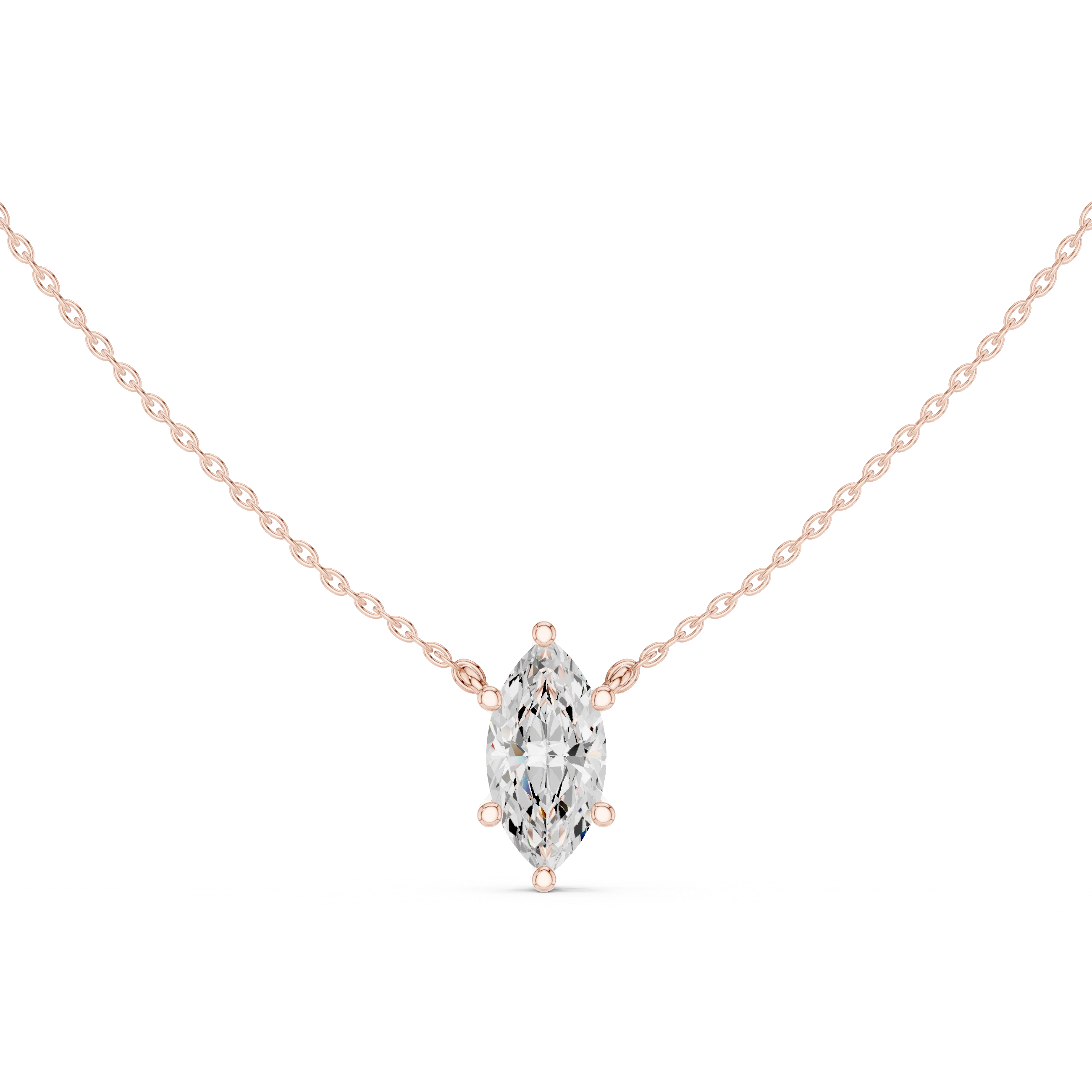 Marquise Grace Solitaire Diamond Pendant