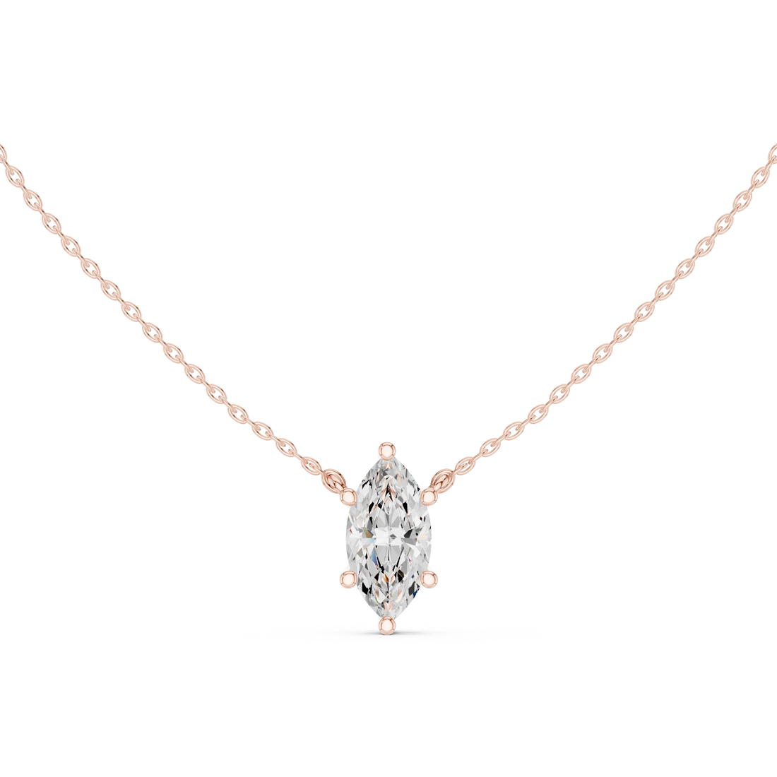 Marquise Grace Solitaire Diamond Pendant