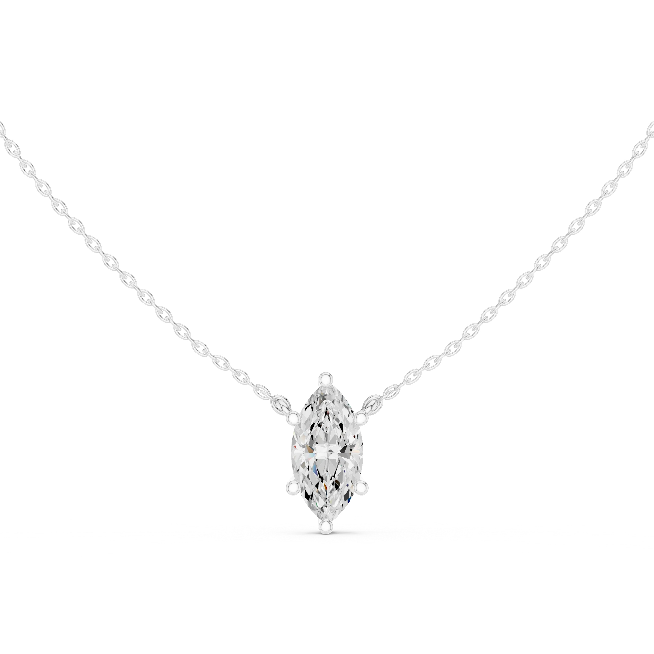 Marquise Grace Solitaire Diamond Pendant