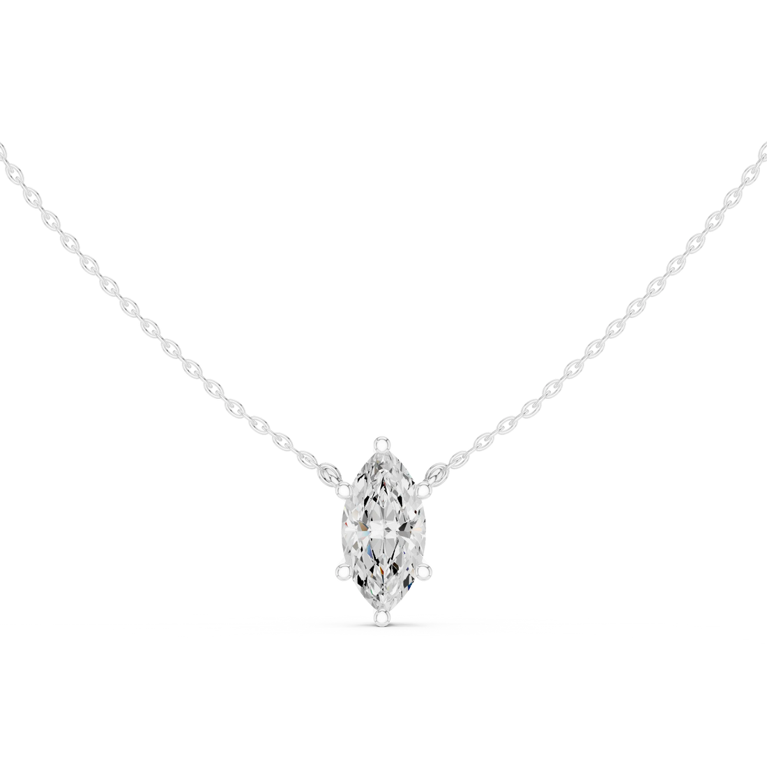 Marquise Grace Solitaire Diamond Pendant