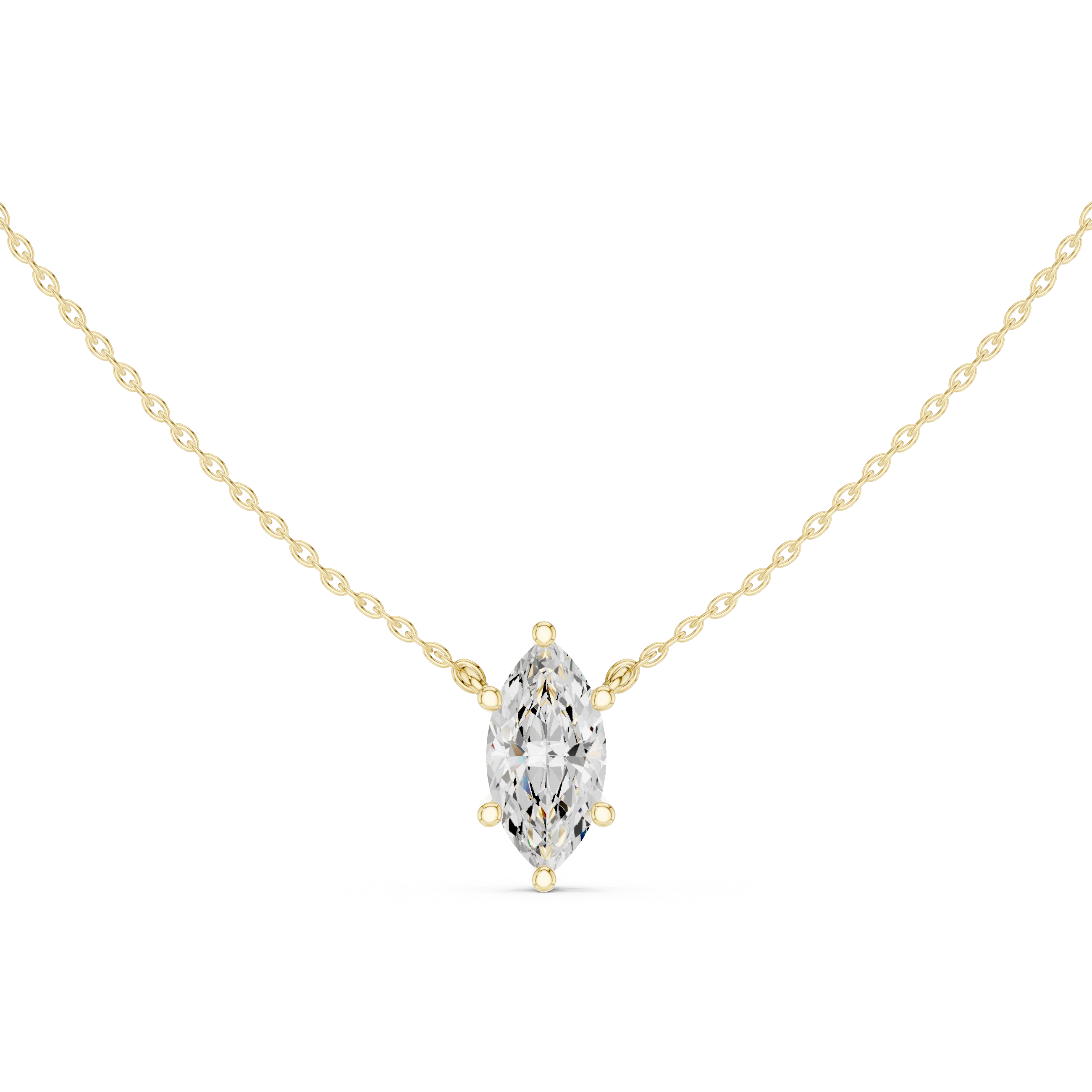Marquise Grace Solitaire Diamond Pendant