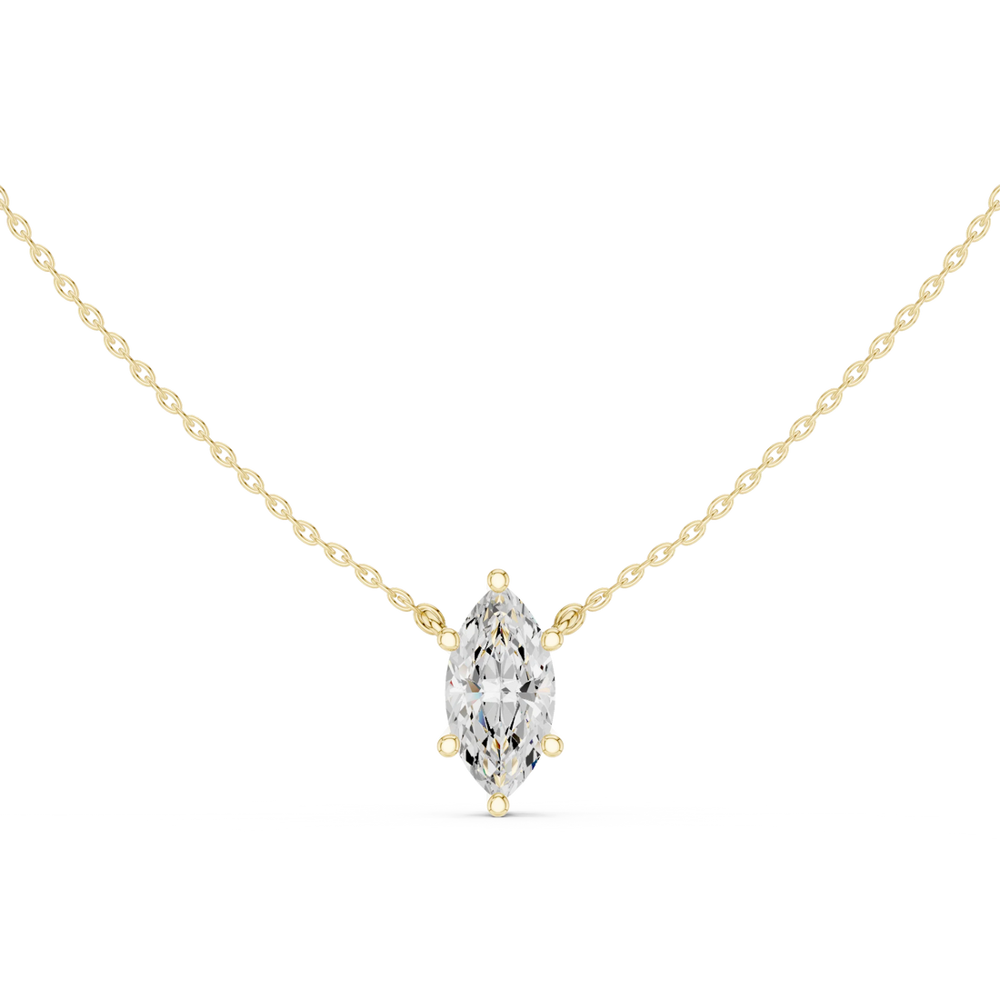 Marquise Grace Solitaire Diamond Pendant