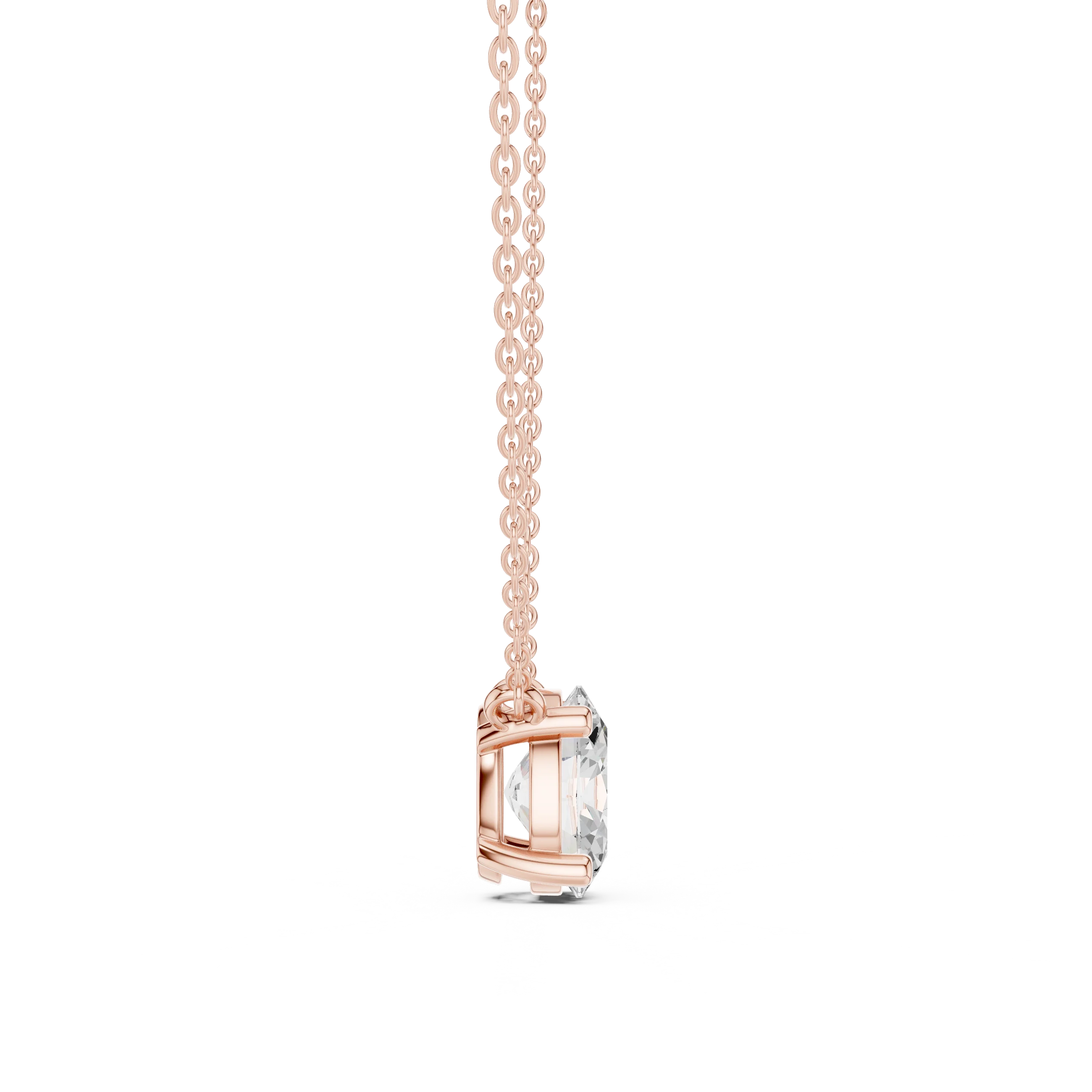 Oval Glow Solitaire Diamond Pendant