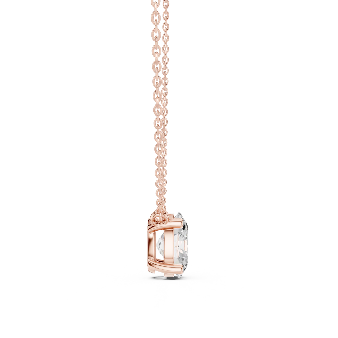 Oval Glow Solitaire Diamond Pendant