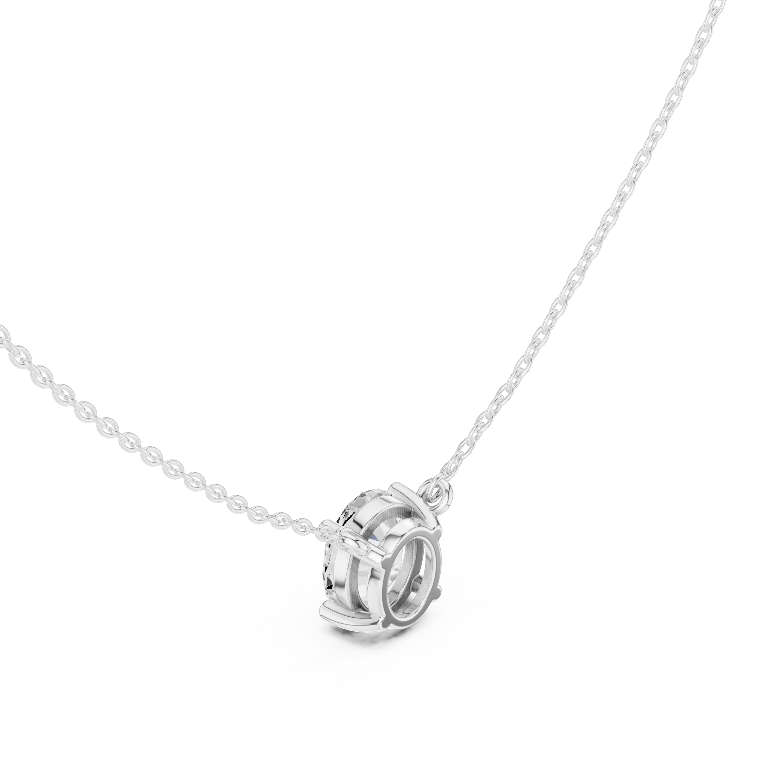 Oval Glow Solitaire Diamond Pendant
