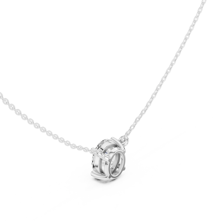 Oval Glow Solitaire Diamond Pendant
