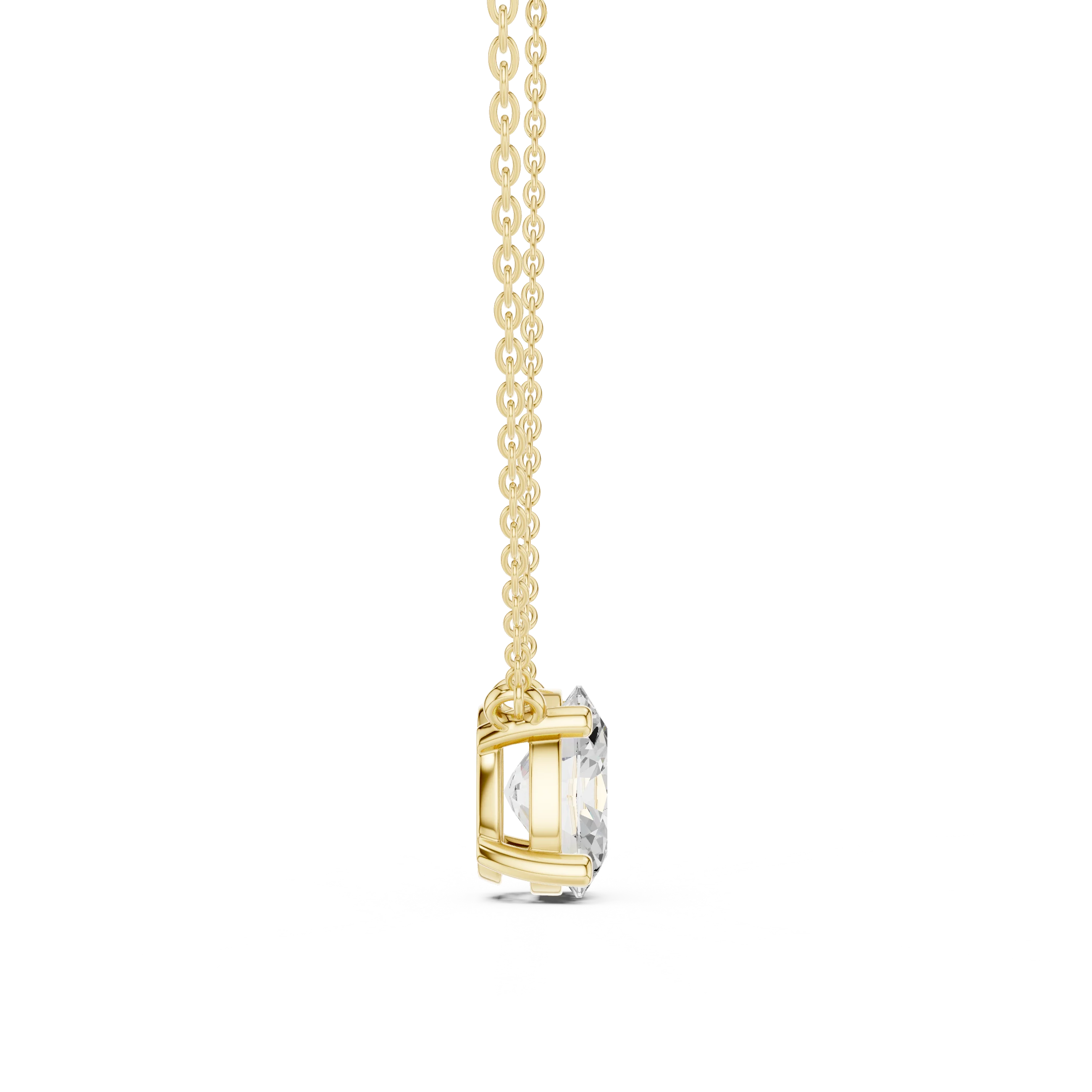 Oval Glow Solitaire Diamond Pendant