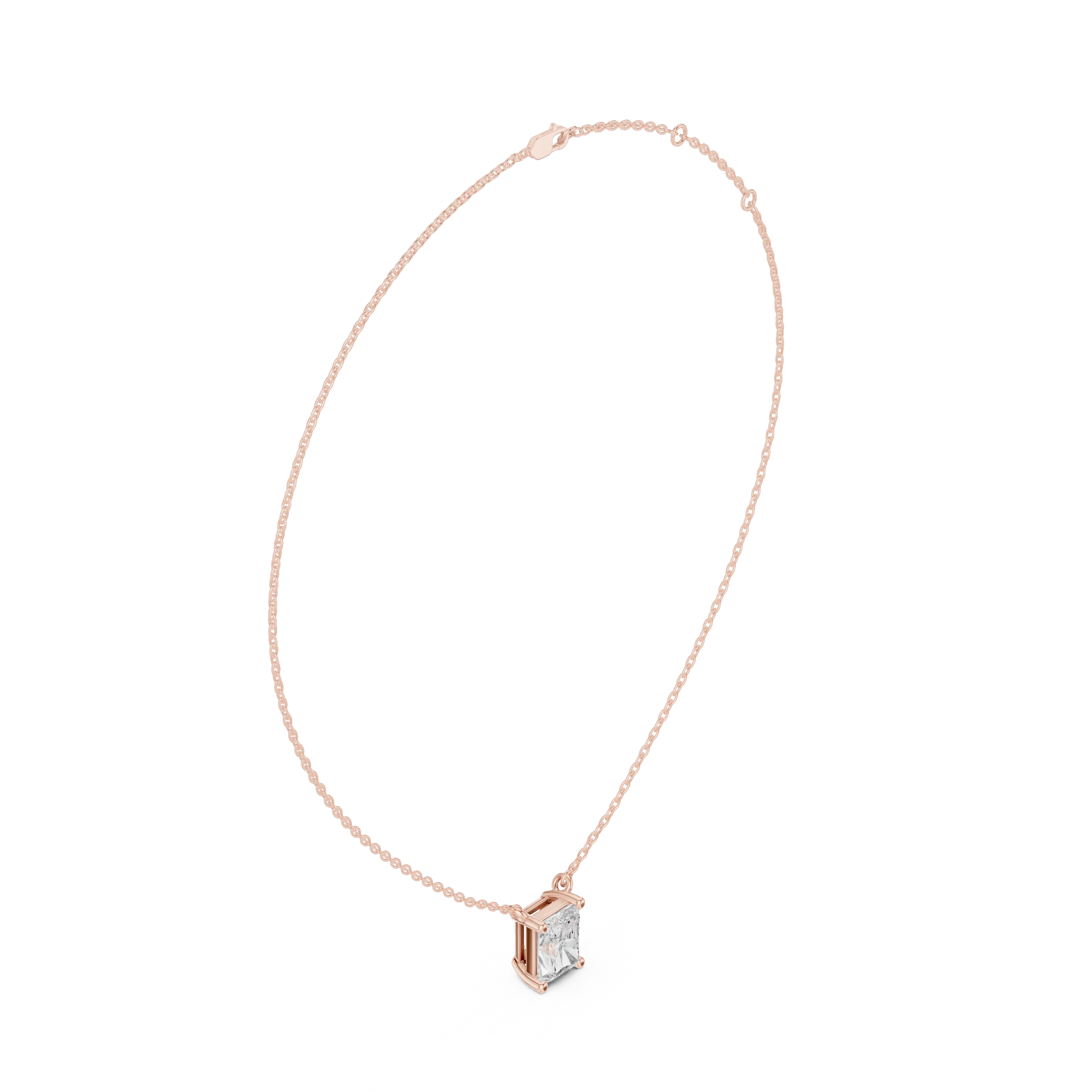 Radiant Grace Solitaire Diamond Pendant