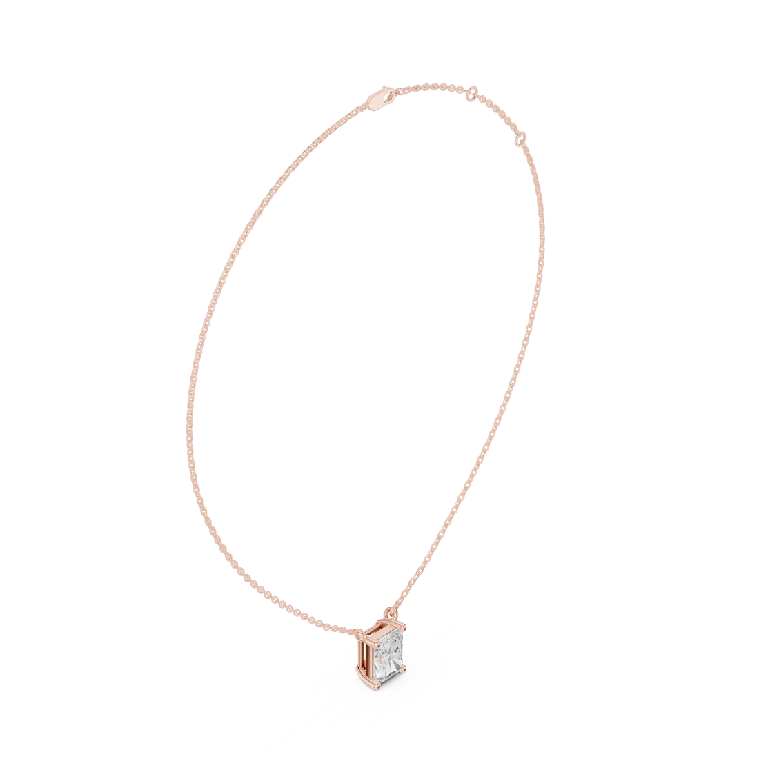 Radiant Grace Solitaire Diamond Pendant