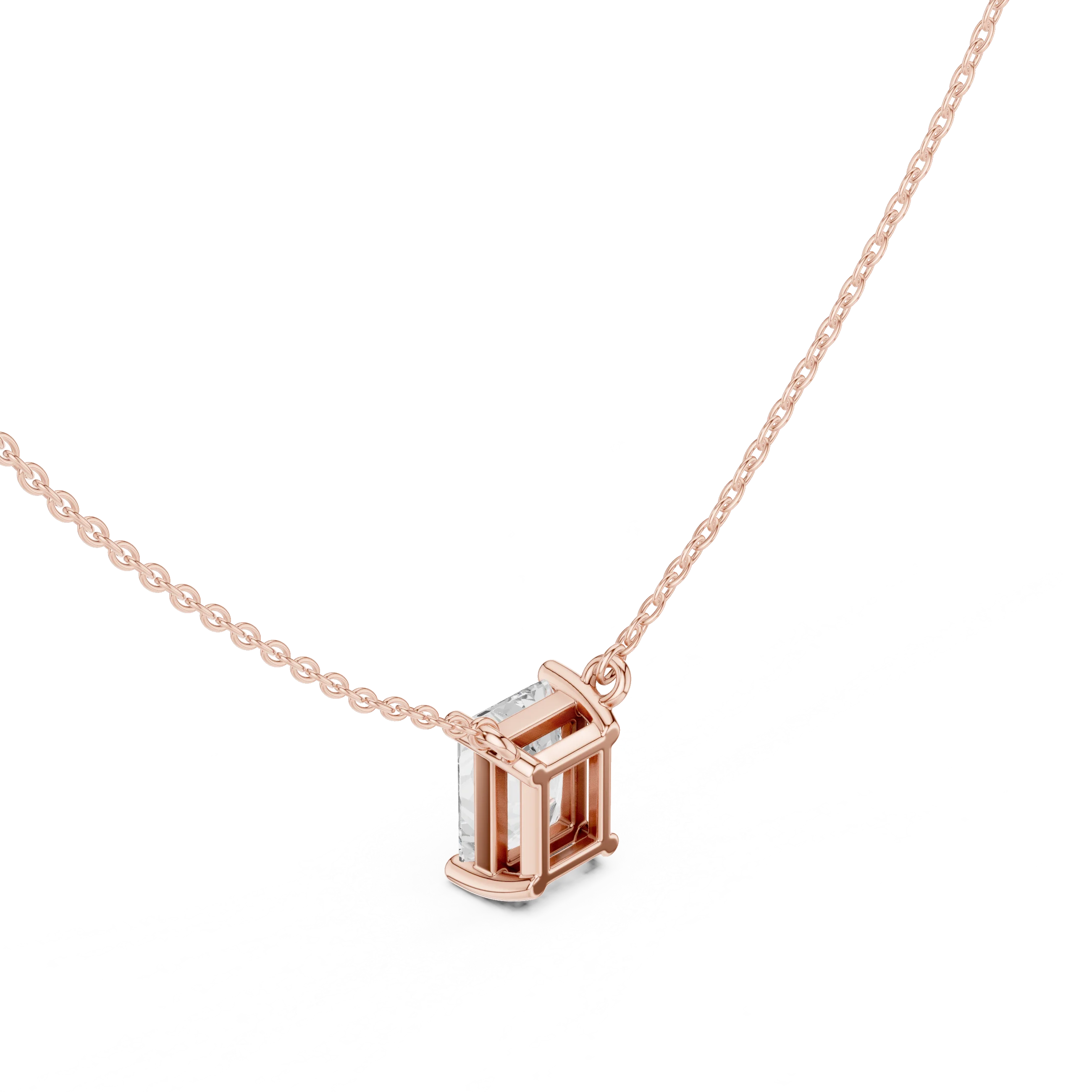Radiant Grace Solitaire Diamond Pendant