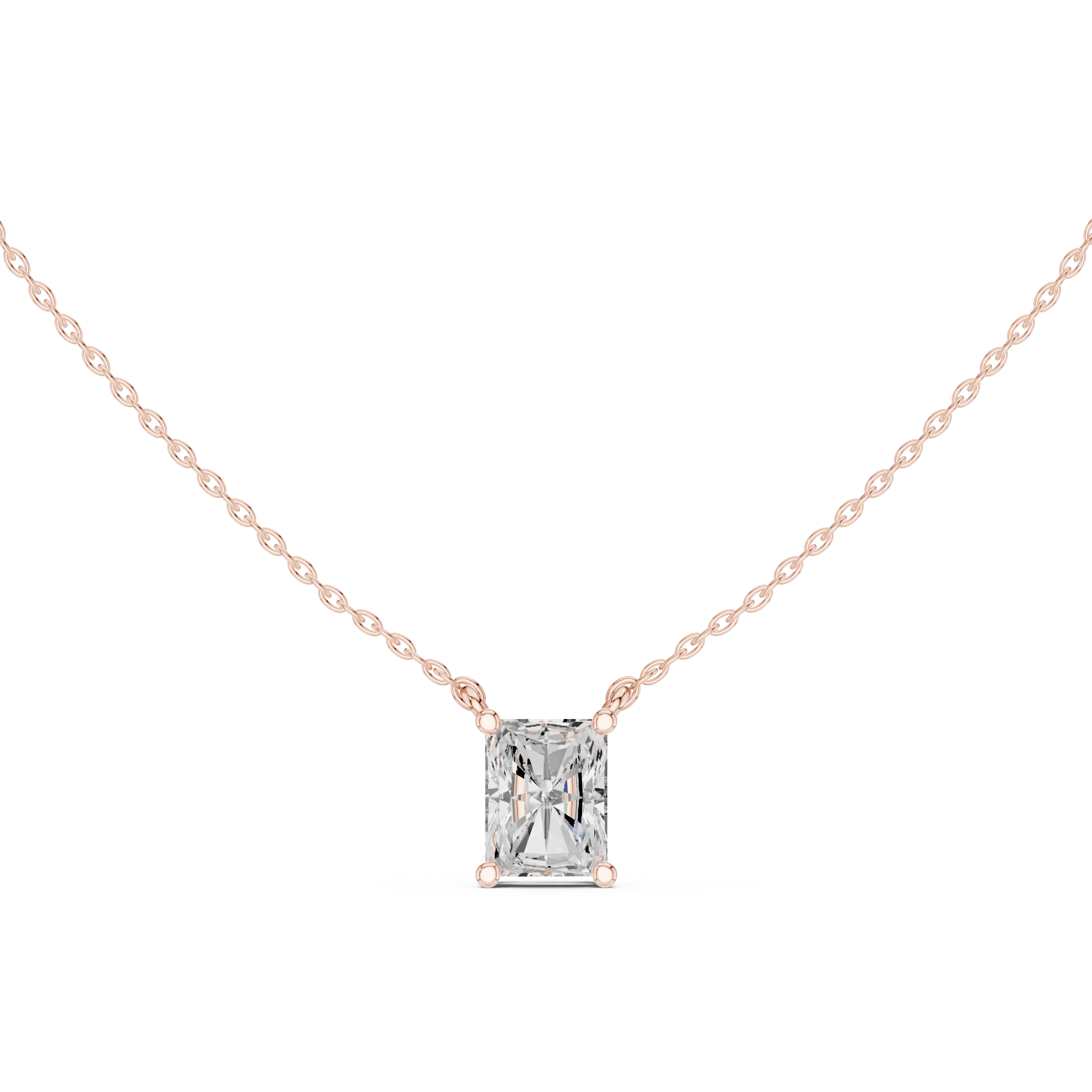 Radiant Grace Solitaire Diamond Pendant