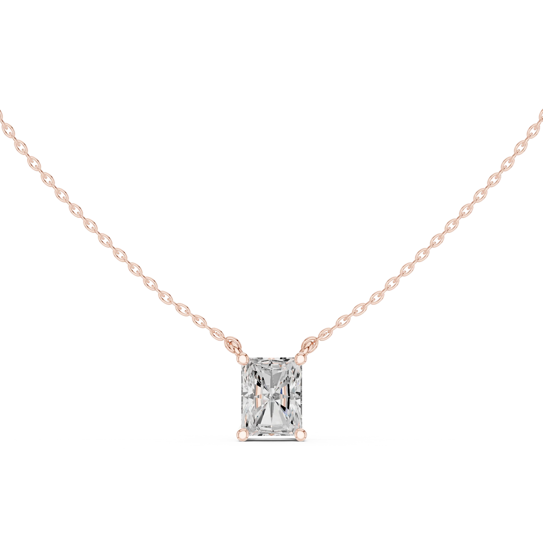 Radiant Grace Solitaire Diamond Pendant