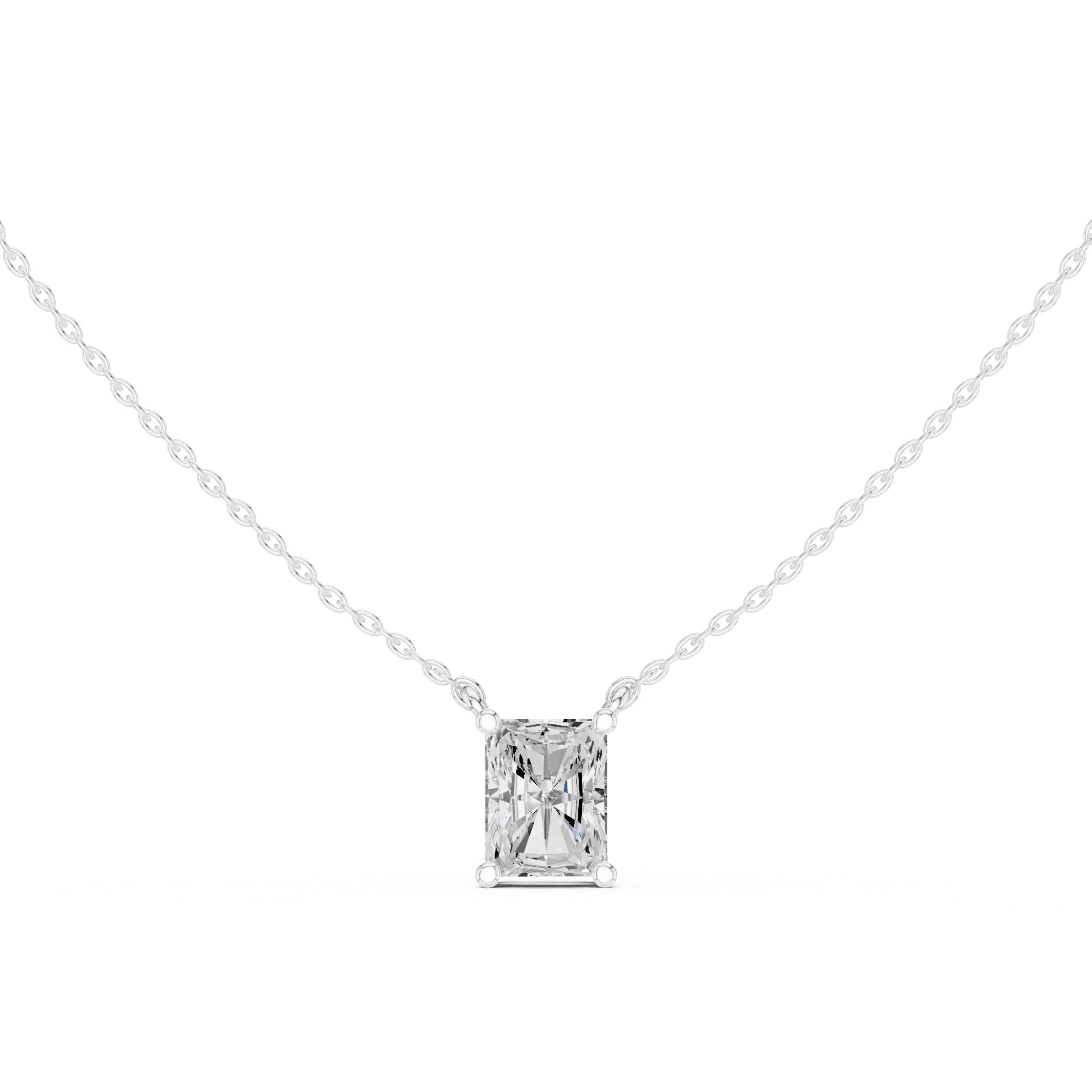 Radiant Grace Solitaire Diamond Pendant