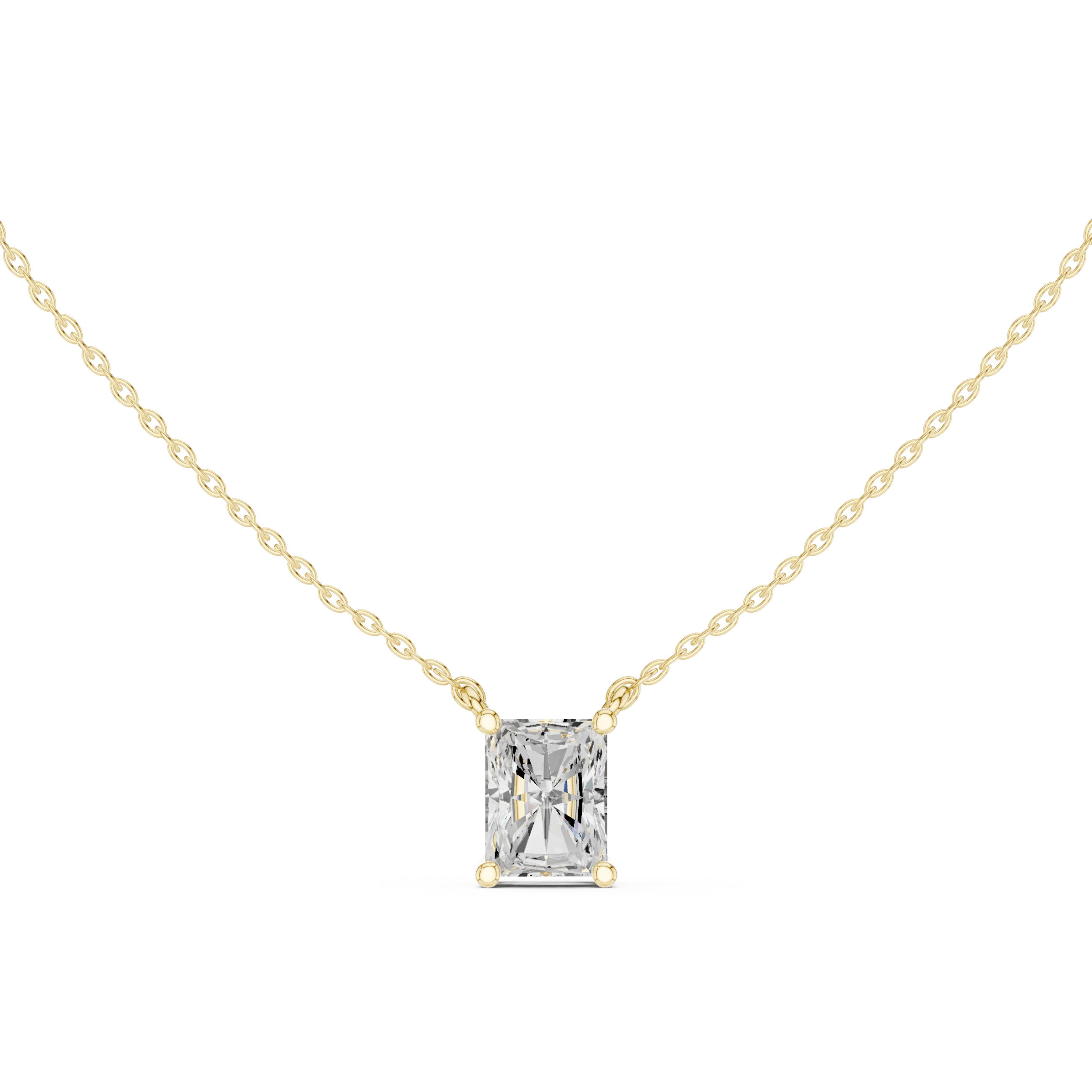 Radiant Grace Solitaire Diamond Pendant