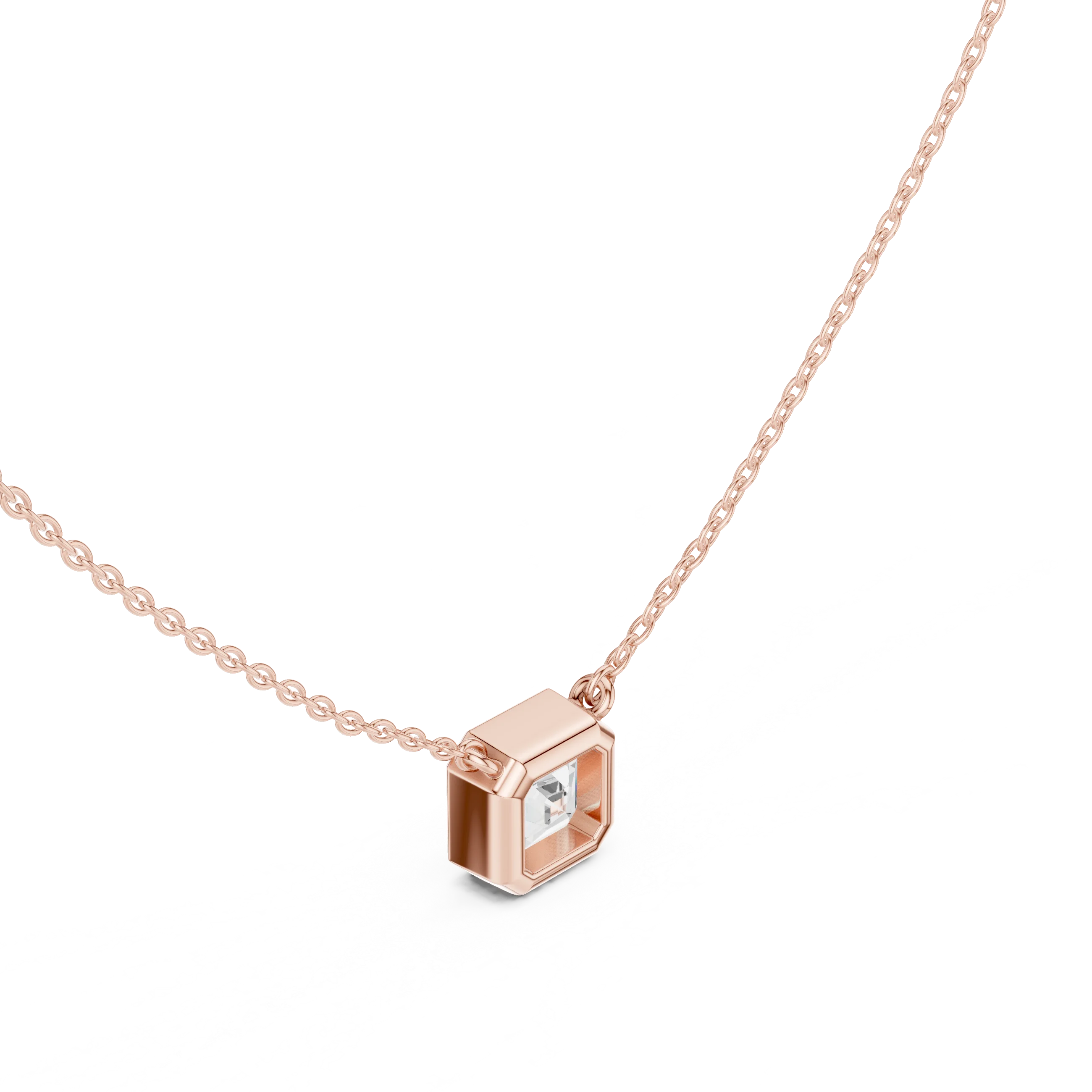 Celestia Asscher Bezel Diamond Pendant