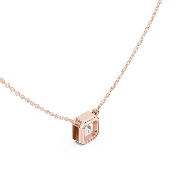 Celestia Asscher Bezel Diamond Pendant