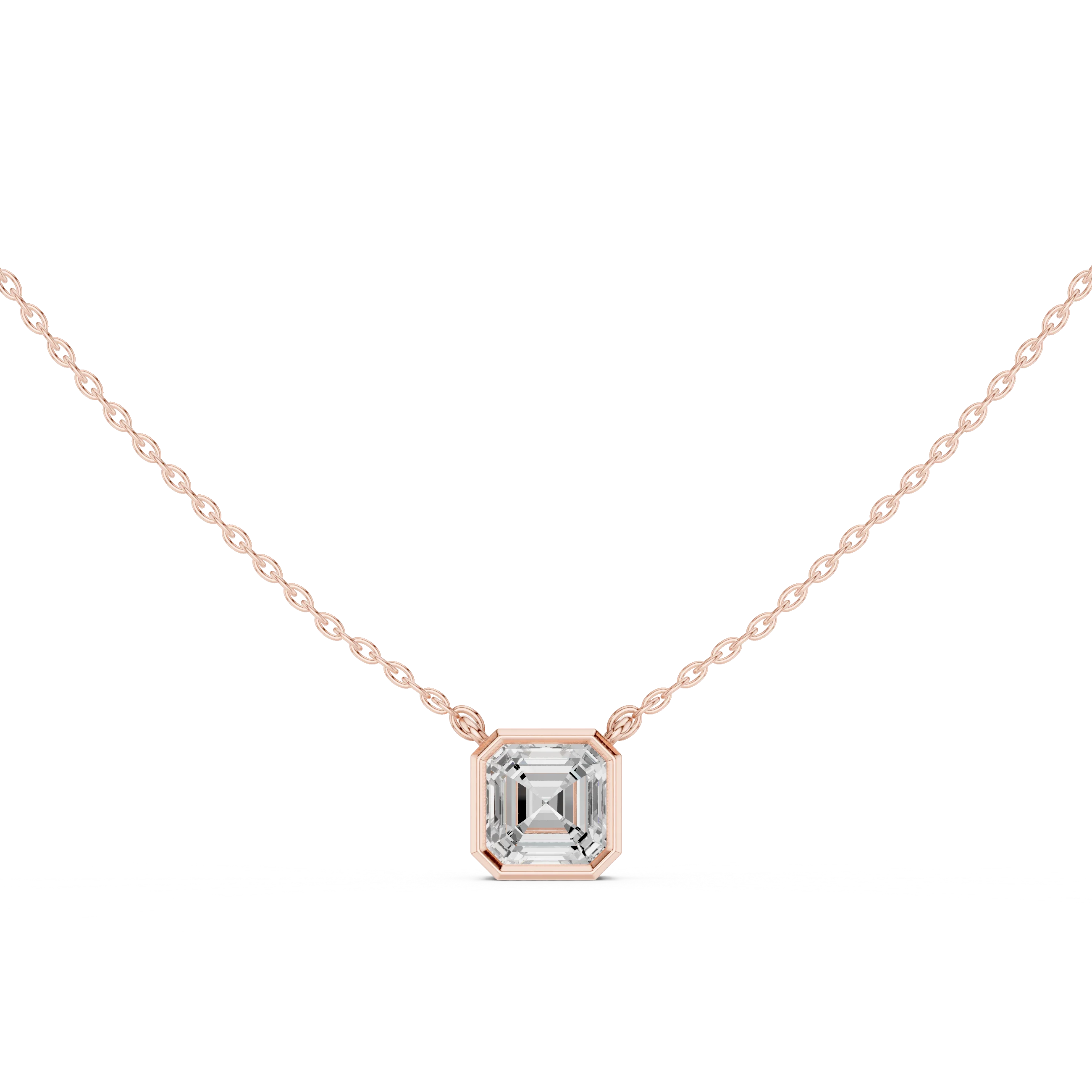 Celestia Asscher Bezel Diamond Pendant