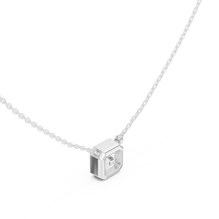 Celestia Asscher Bezel Diamond Pendant