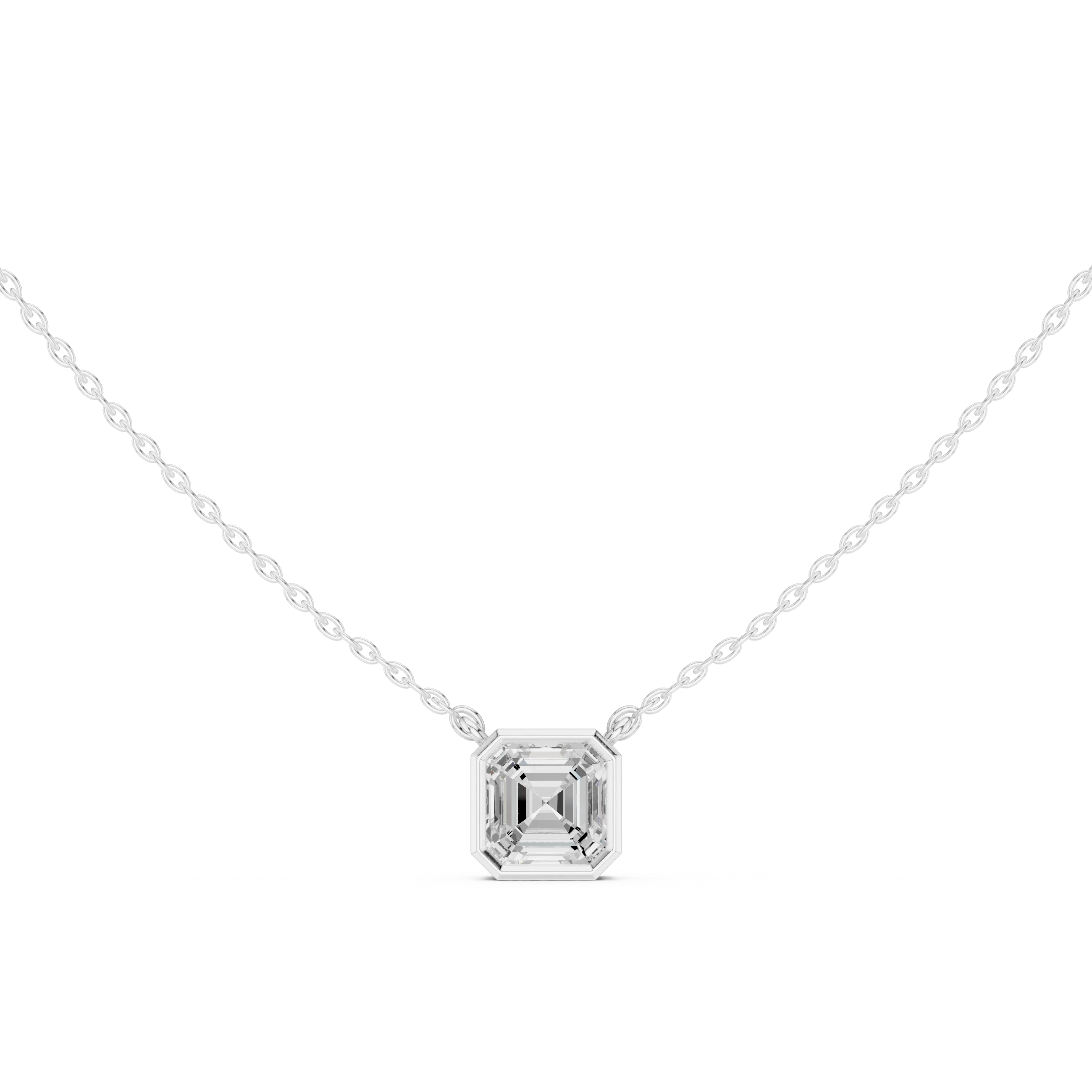 Celestia Asscher Bezel Diamond Pendant
