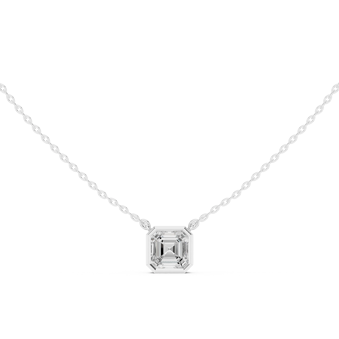 Celestia Asscher Bezel Diamond Pendant