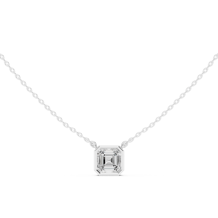 Celestia Asscher Bezel Diamond Pendant