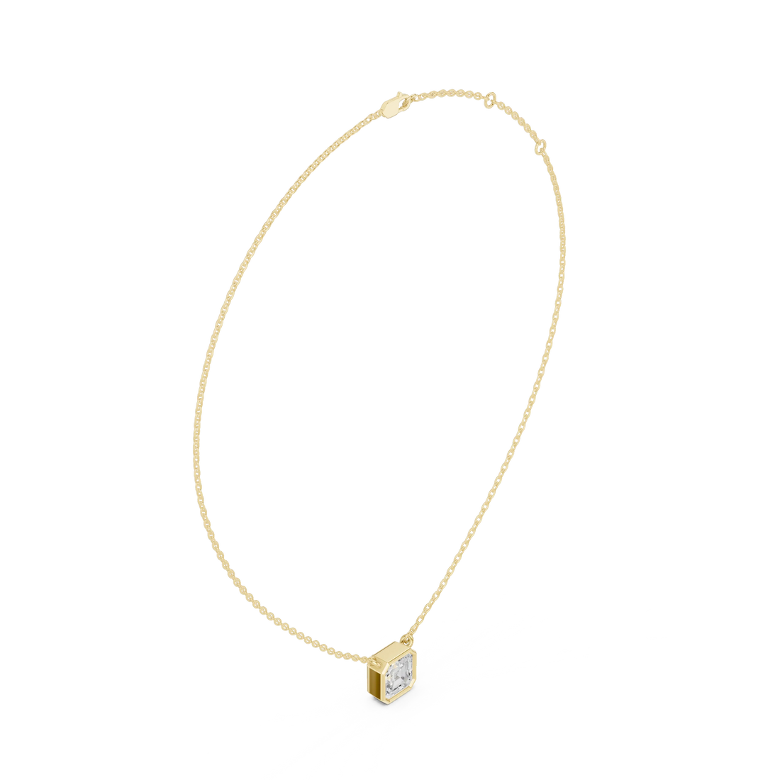 Celestia Asscher Bezel Diamond Pendant
