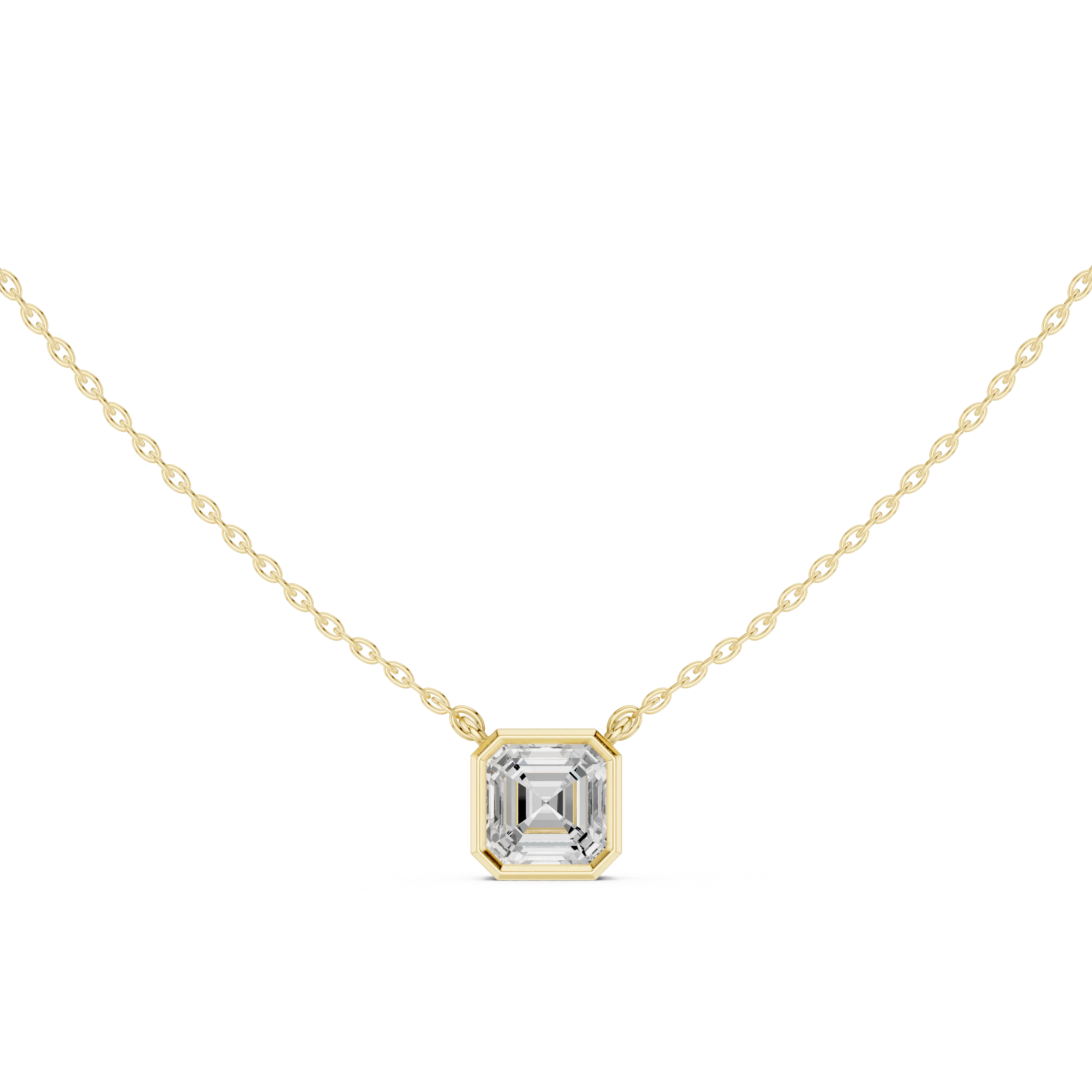 Celestia Asscher Bezel Diamond Pendant