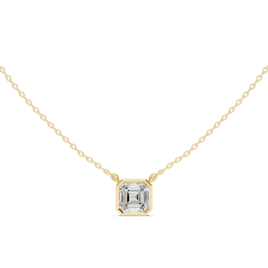 Celestia Asscher Bezel Diamond Pendant