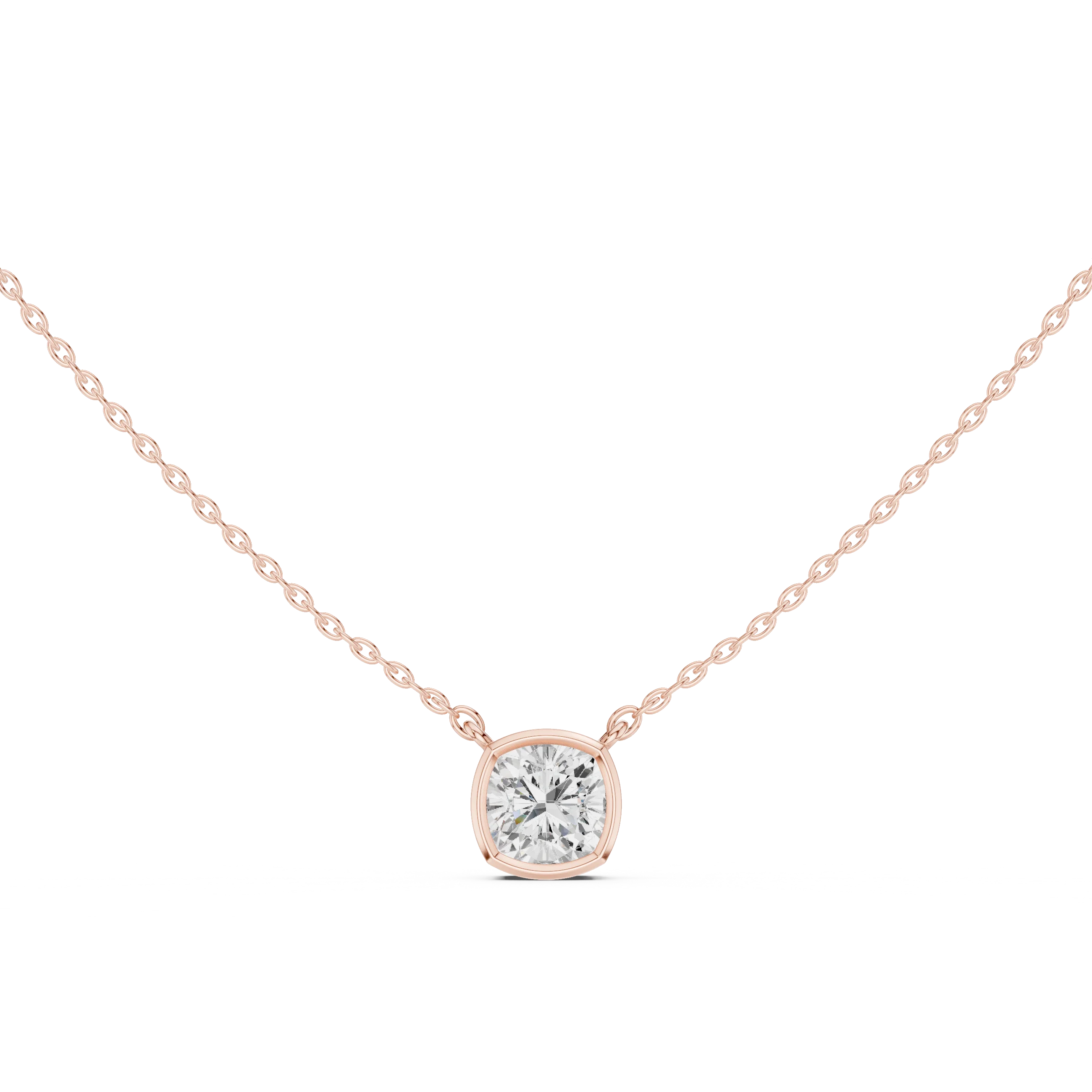 Aurora Cushion Bezel Diamond Pendant