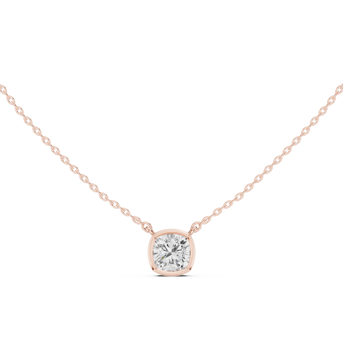Aurora Cushion Bezel Diamond Pendant