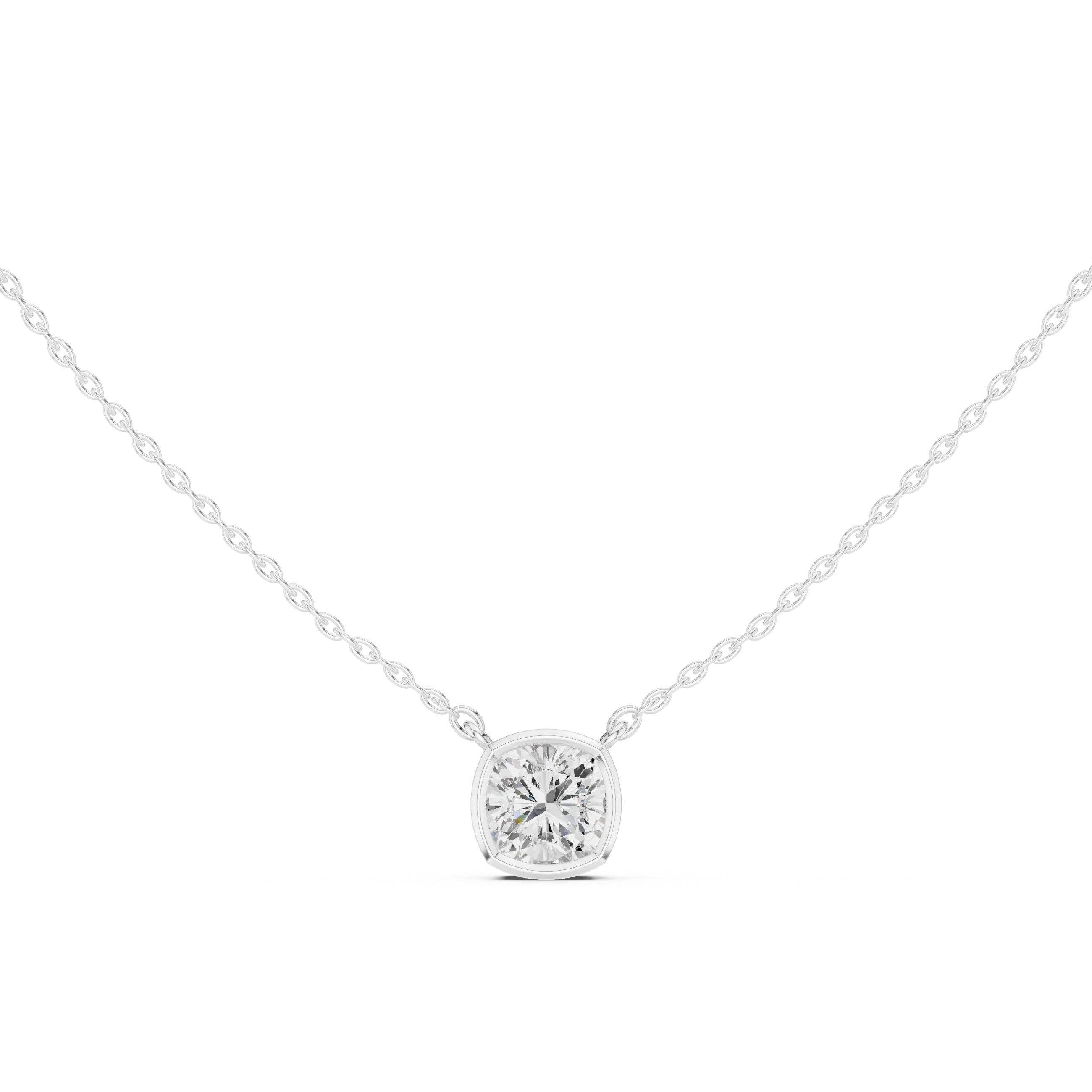 Aurora Cushion Bezel Diamond Pendant