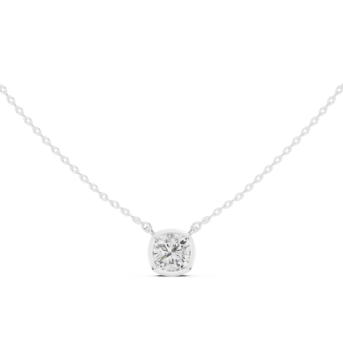 Aurora Cushion Bezel Diamond Pendant