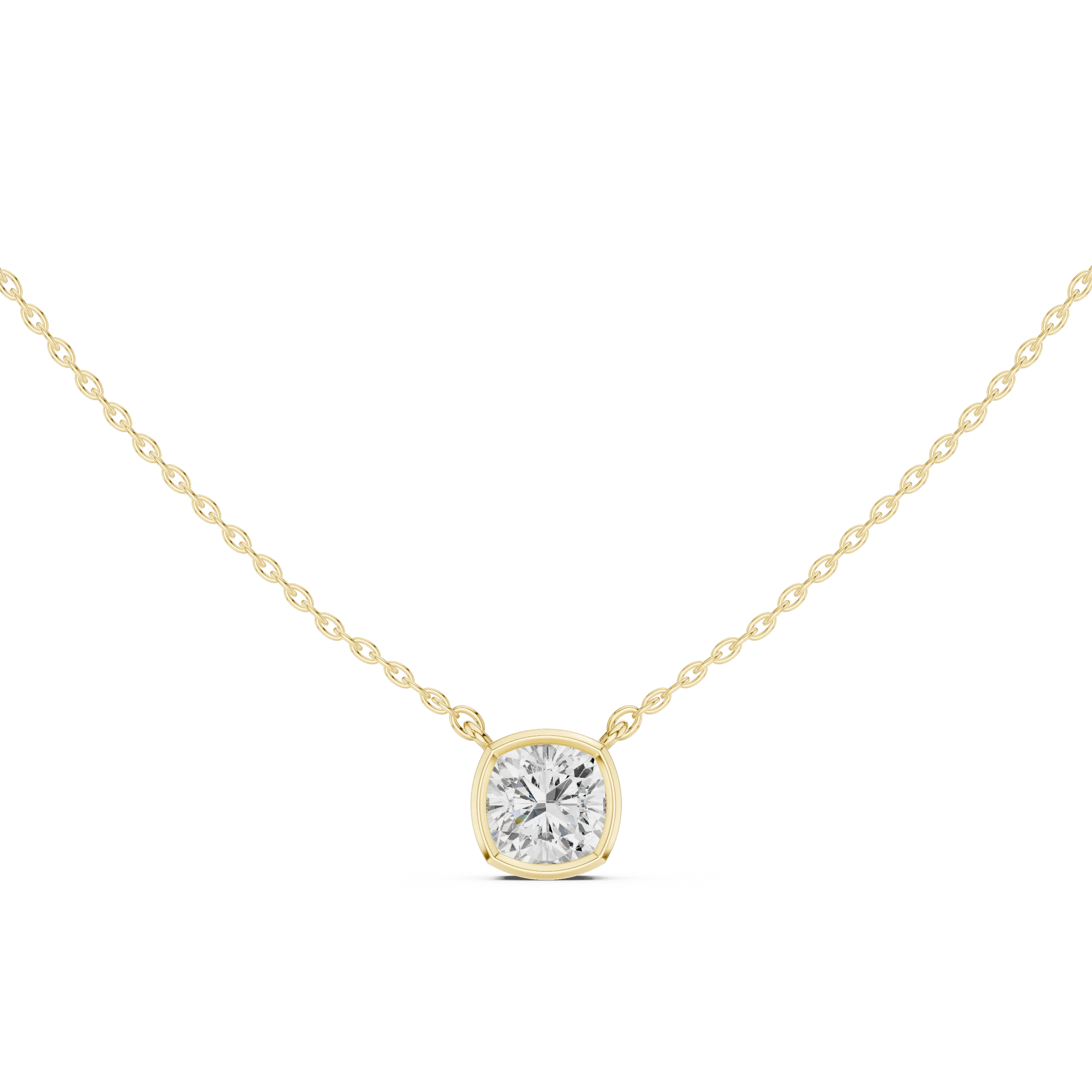 Aurora Cushion Bezel Diamond Pendant