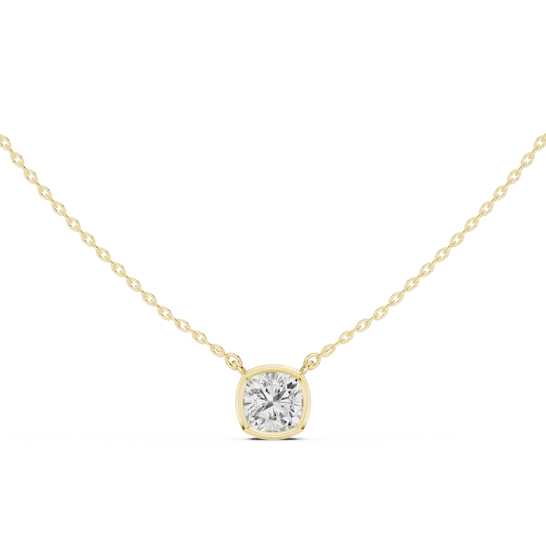Aurora Cushion Bezel Diamond Pendant
