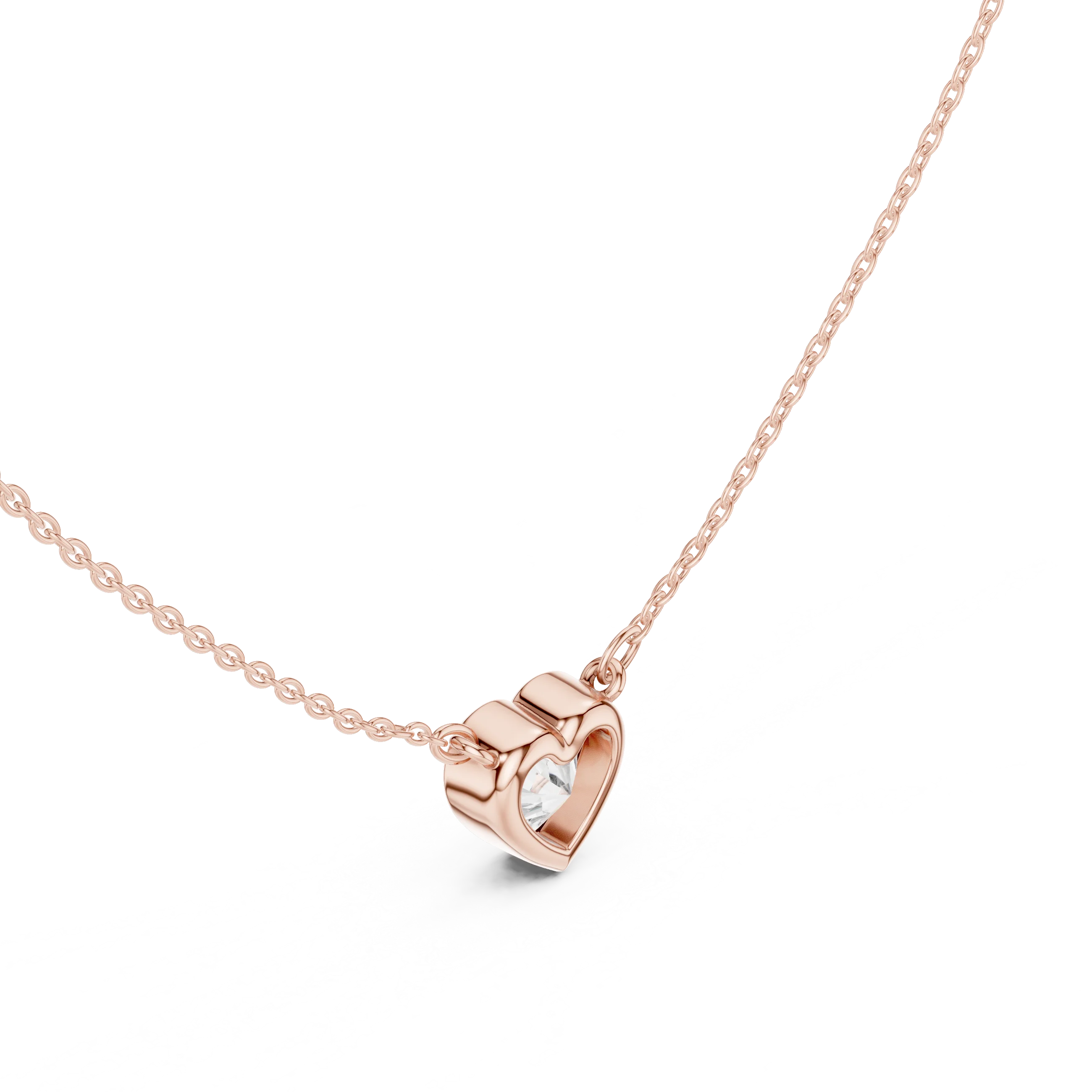 Heart Aura Bezel Solitaire Diamond Pendant