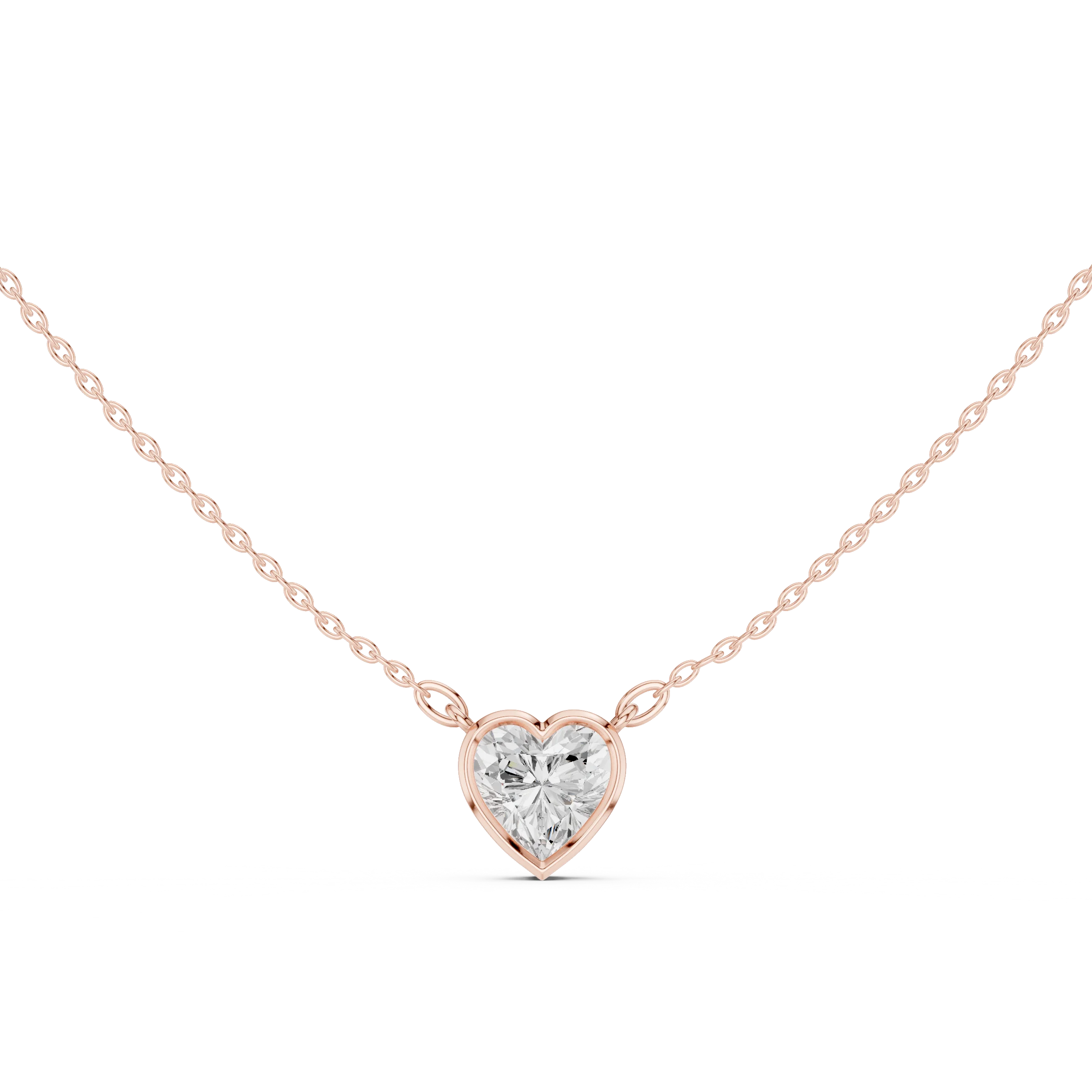 Heart Aura Bezel Solitaire Diamond Pendant