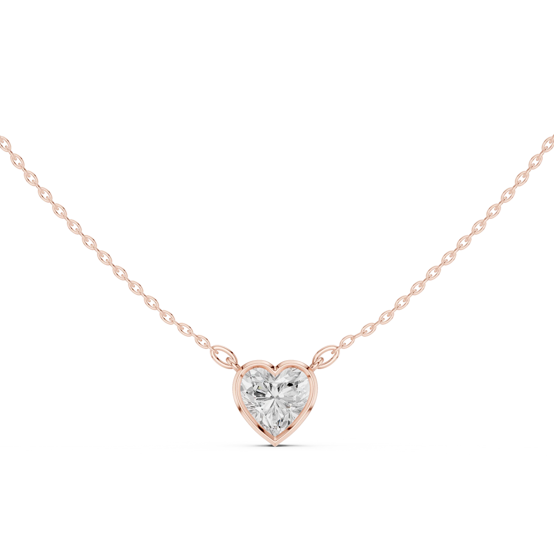 Heart Aura Bezel Solitaire Diamond Pendant