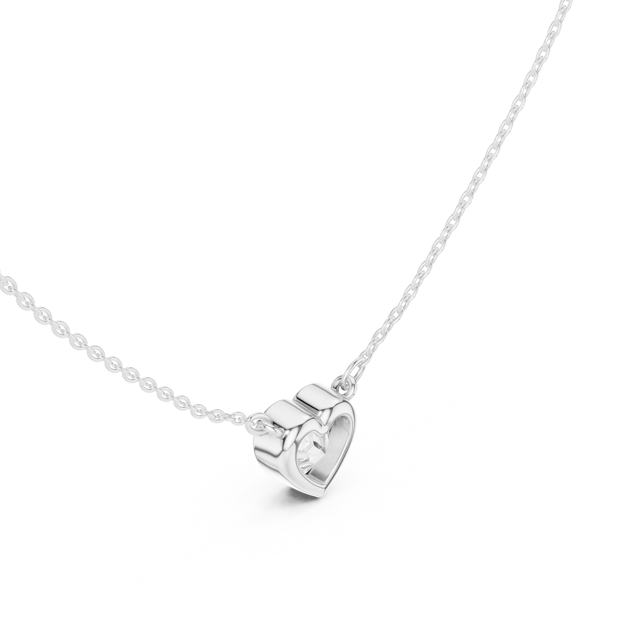 Heart Aura Bezel Solitaire Diamond Pendant