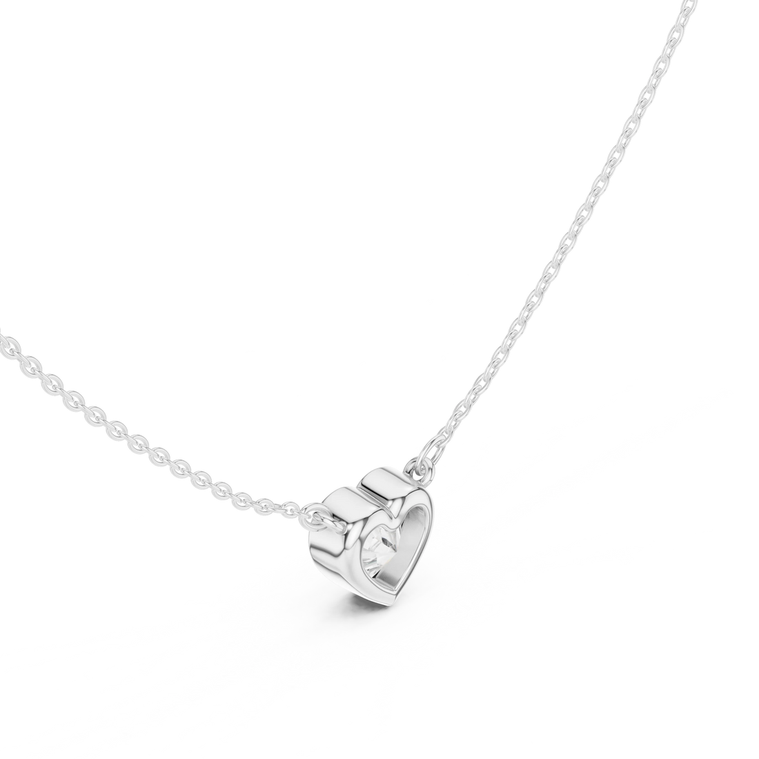 Heart Aura Bezel Solitaire Diamond Pendant